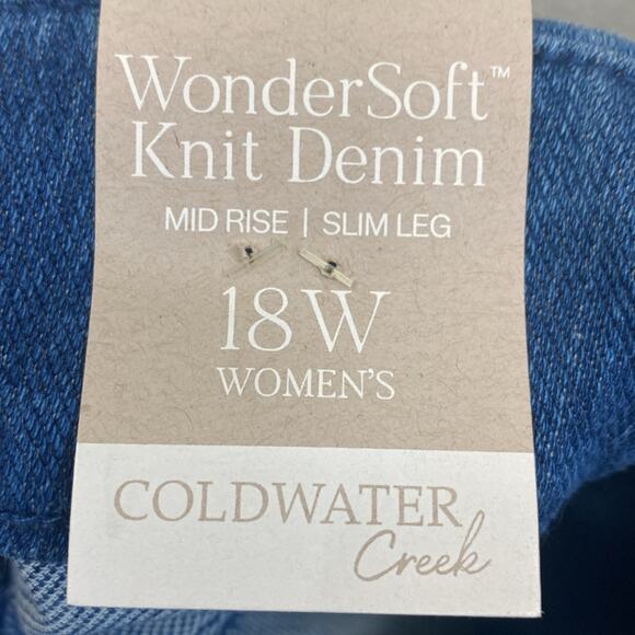 Coldwater Creek women’s size 18 medium wash wash slip on jeans - Picture 4 of 7